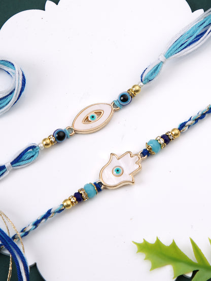 Set of 2 Blue Evil Eye Rakhi
