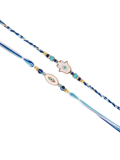 Set of 2 Blue Evil Eye Rakhi