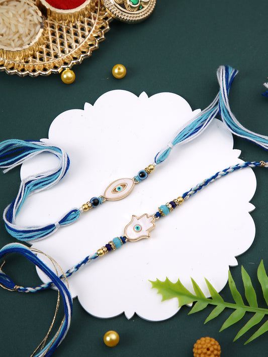 Set of 2 Blue Evil Eye Rakhi