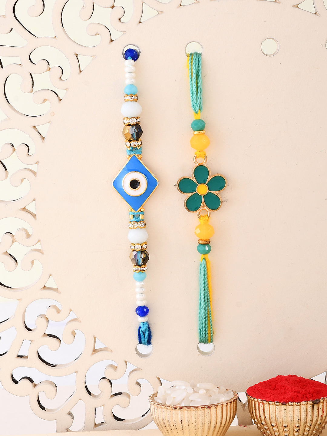 Set of 2 Multi color Rakhi