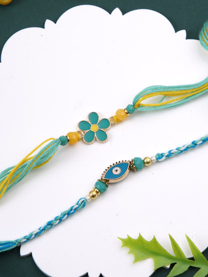 Blue & Green Set of Rakhi