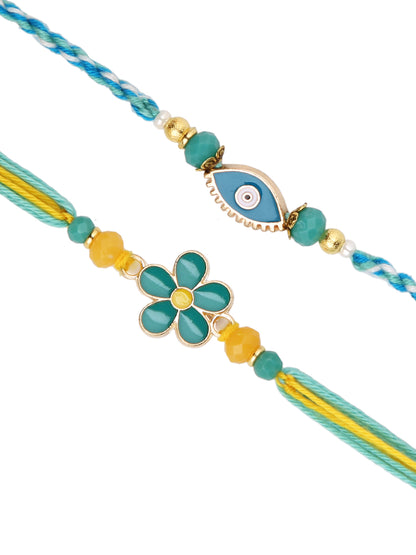 Blue & Green Set of Rakhi