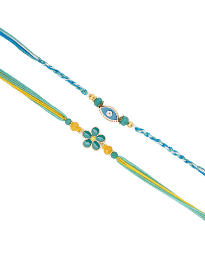 Blue & Green Set of Rakhi