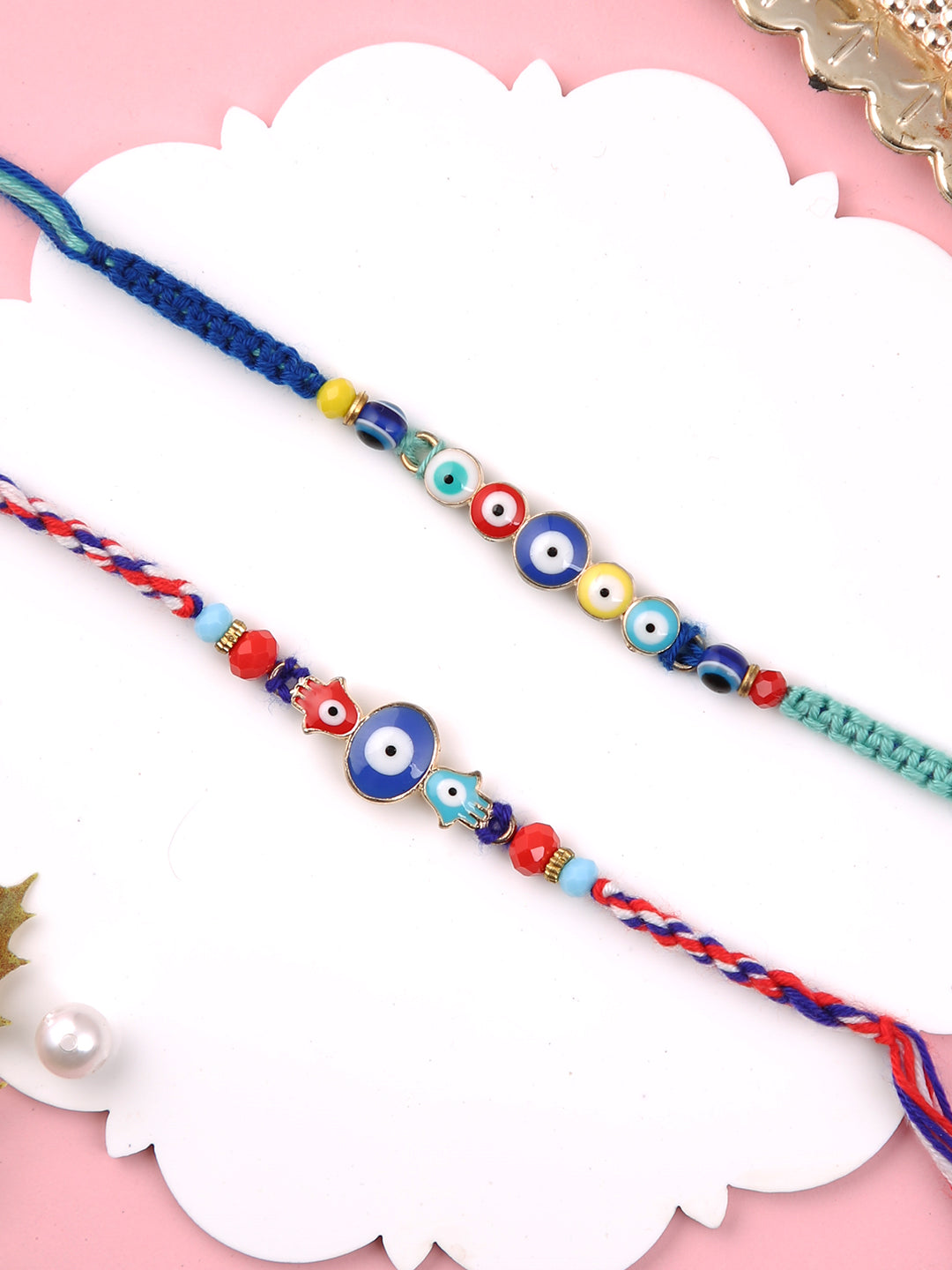 Set of 2 Multicolor Evil Eye Rakhi