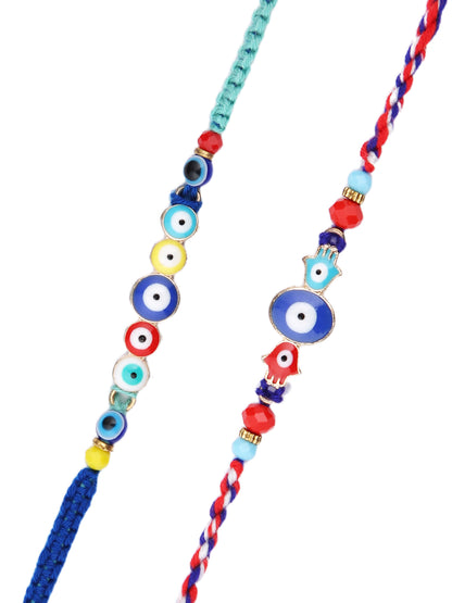Set of 2 Multicolor Evil Eye Rakhi