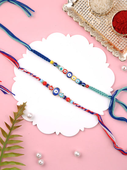 Set of 2 Multicolor Evil Eye Rakhi
