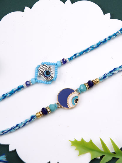 Set of 2 Blue Evil Eye Rakhi