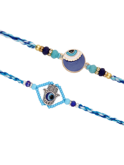 Set of 2 Blue Evil Eye Rakhi