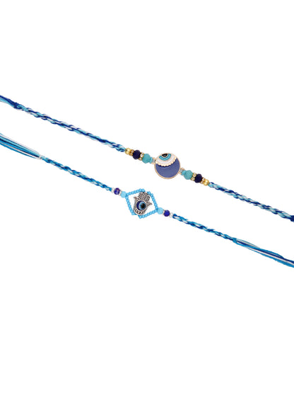 Set of 2 Blue Evil Eye Rakhi