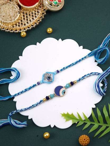 Set of 2 Blue Evil Eye Rakhi