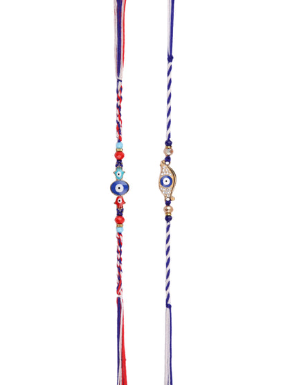 Set of 2 Blue & Red Evil Eye Rakhi