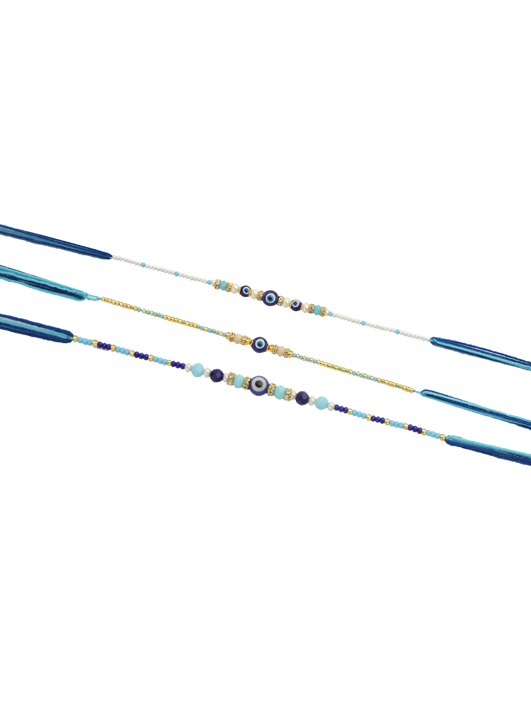 Turquoise Nazar Rakshak Rakhi Set of 3