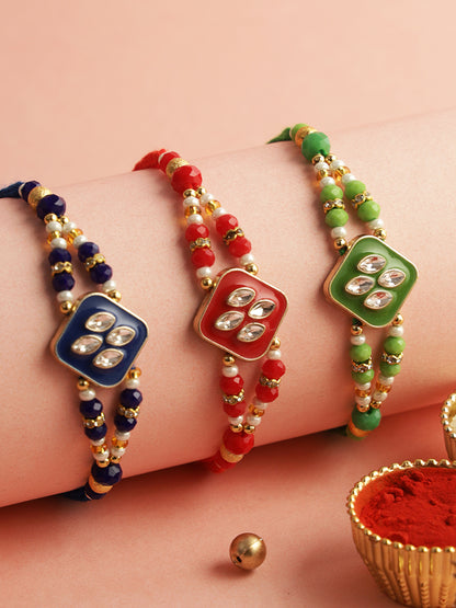 Multi-coloured Vibrant Enamled Rakhi