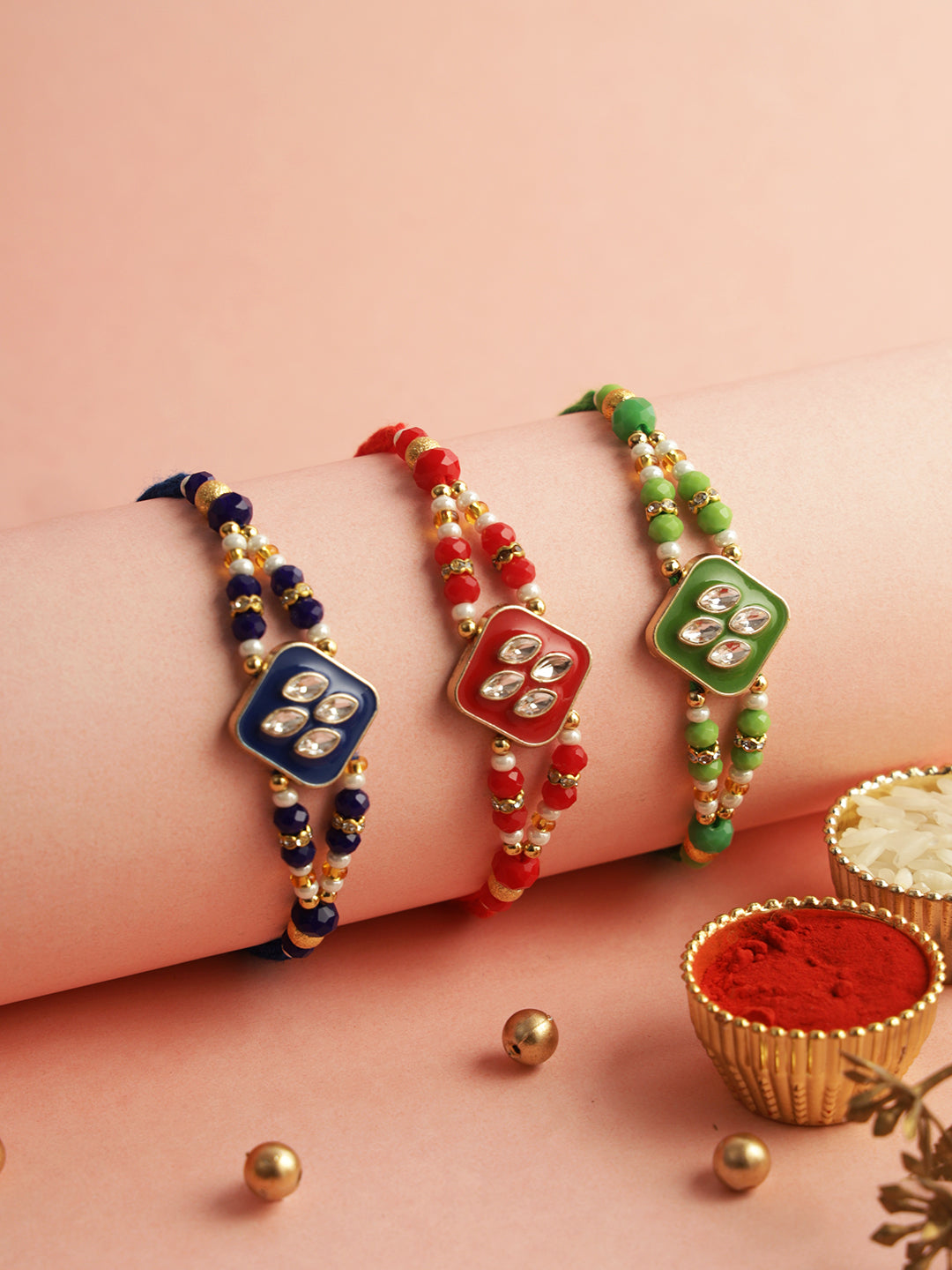 Multi-coloured Vibrant Enamled Rakhi