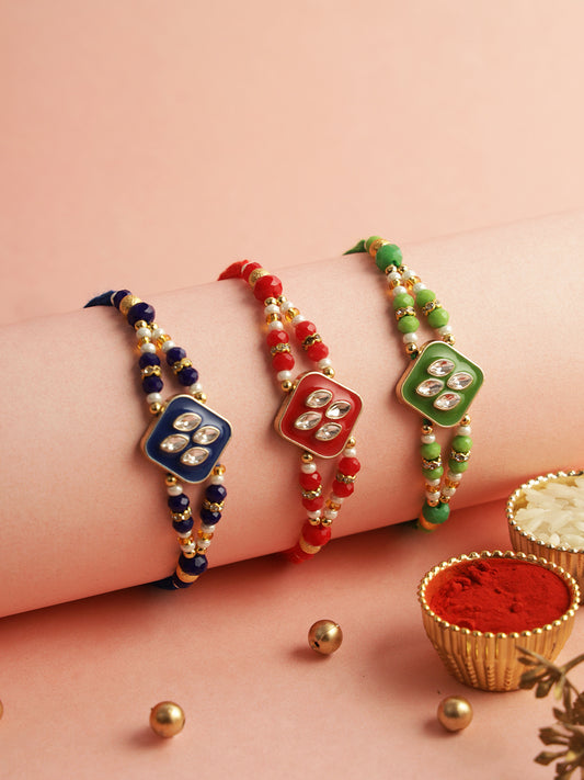 Multi-coloured Vibrant Enamled Rakhi