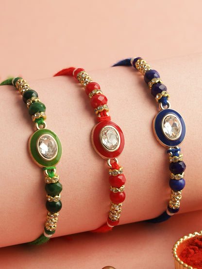 Set of 3 Stoned Rakhi