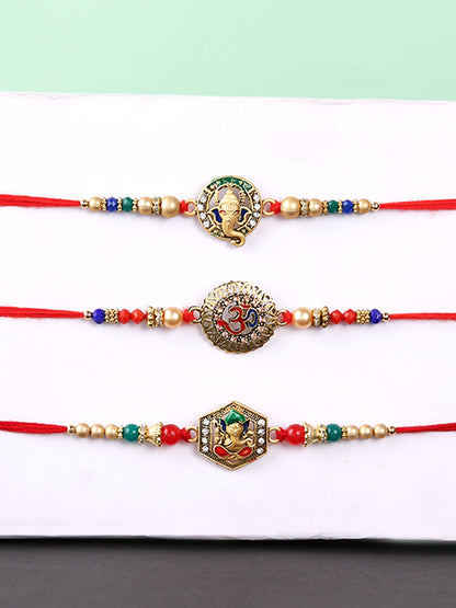 Set of 3 Divine Ganesha & Om Rakhi