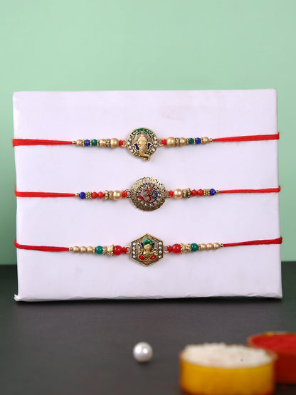 Set of 3 Divine Ganesha & Om Rakhi