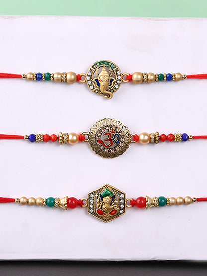 Set of 3 Divine Ganesha & Om Rakhi