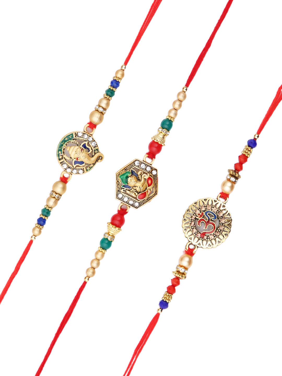 Set of 3 Divine Ganesha & Om Rakhi