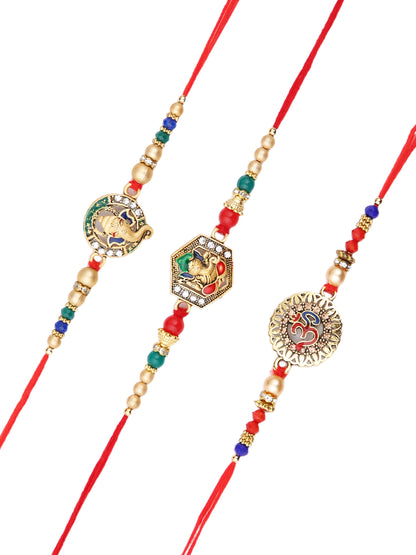 Set of 3 Divine Ganesha & Om Rakhi