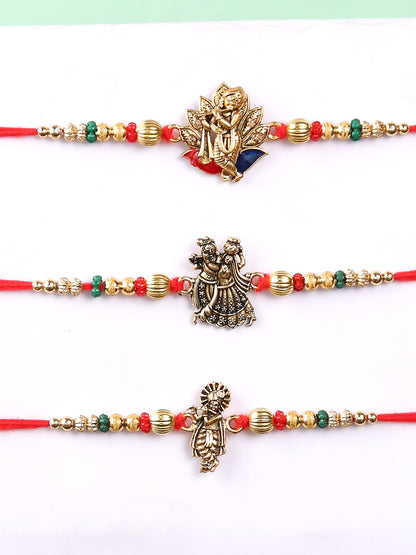 Set of 3 Krishna Beaded Rakhi