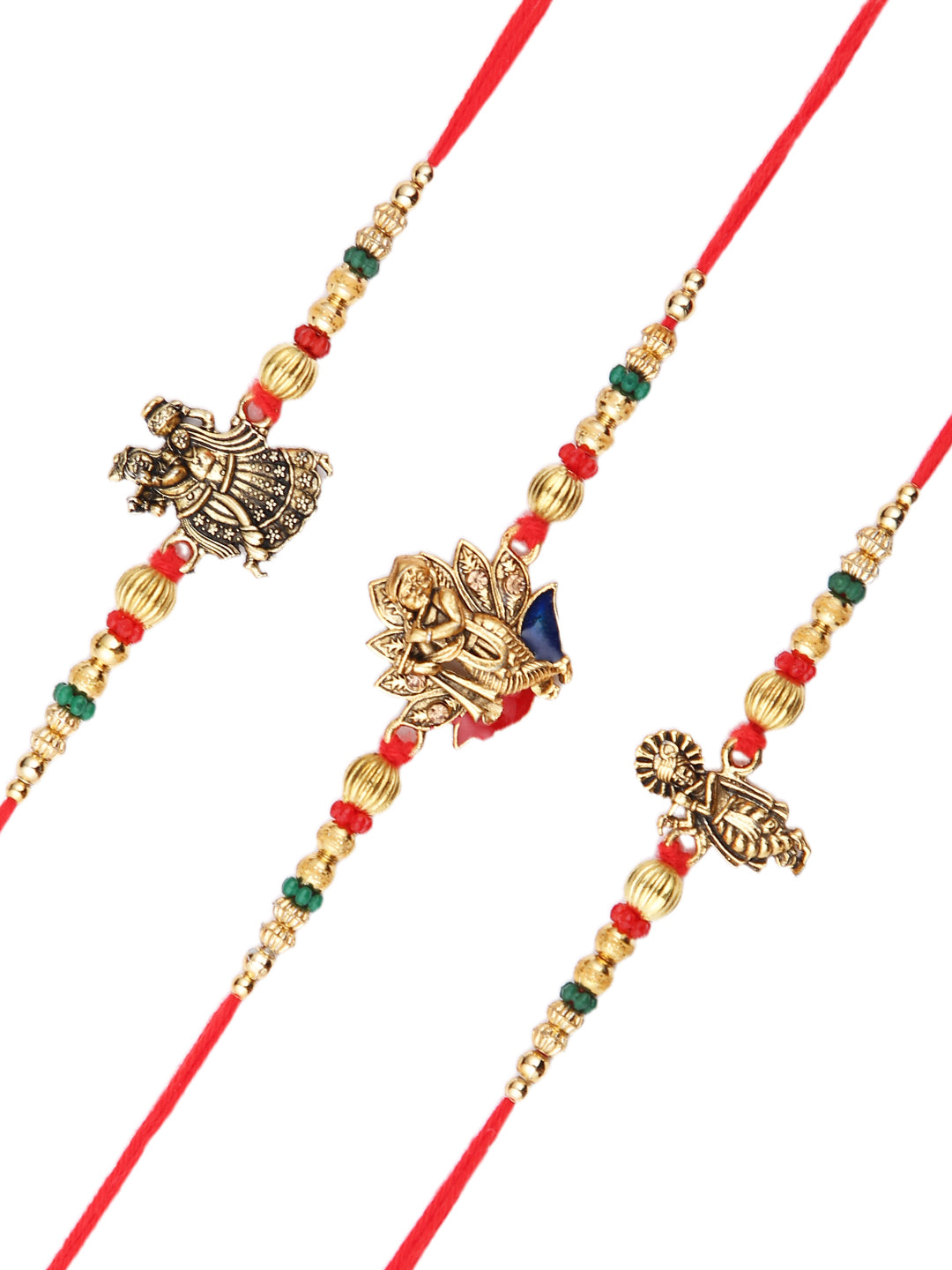 Set of 3 Krishna Beaded Rakhi