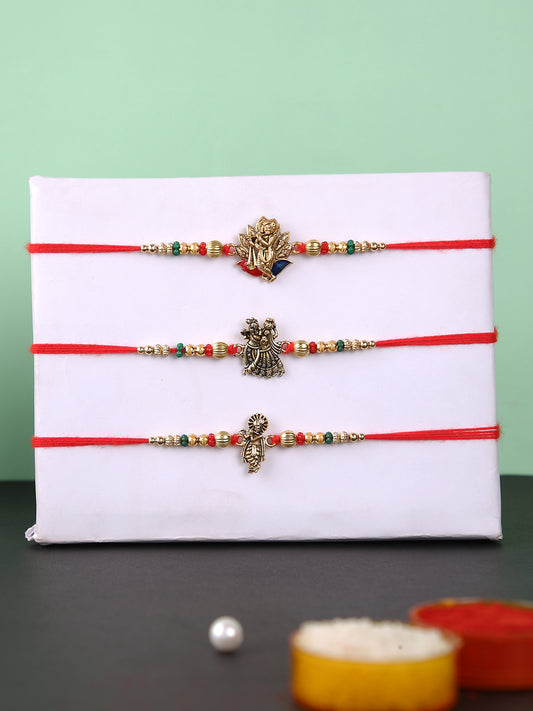 Set of 3 Krishna Beaded Rakhi