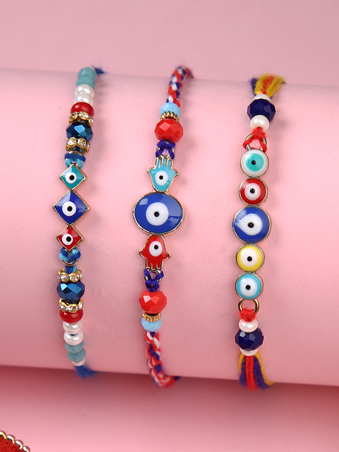 Set of 3 Multi Eyed Multistranded Rakhi