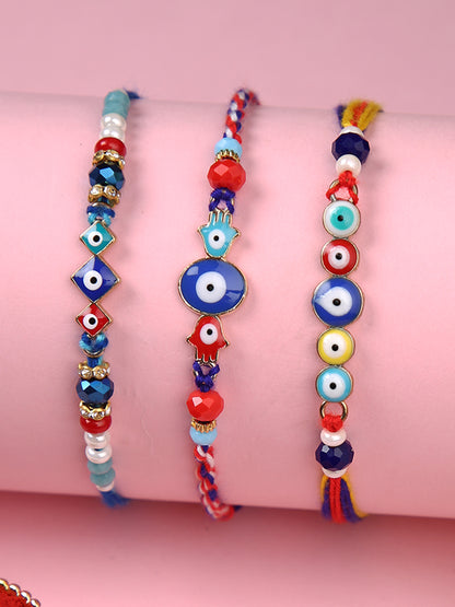 Set of 3 Multi Eyed Multistranded Rakhi
