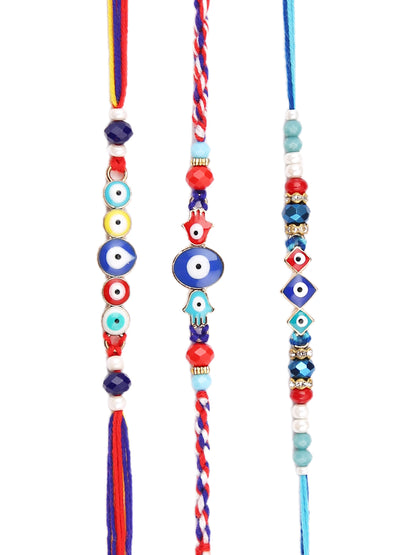Set of 3 Multi Eyed Multistranded Rakhi