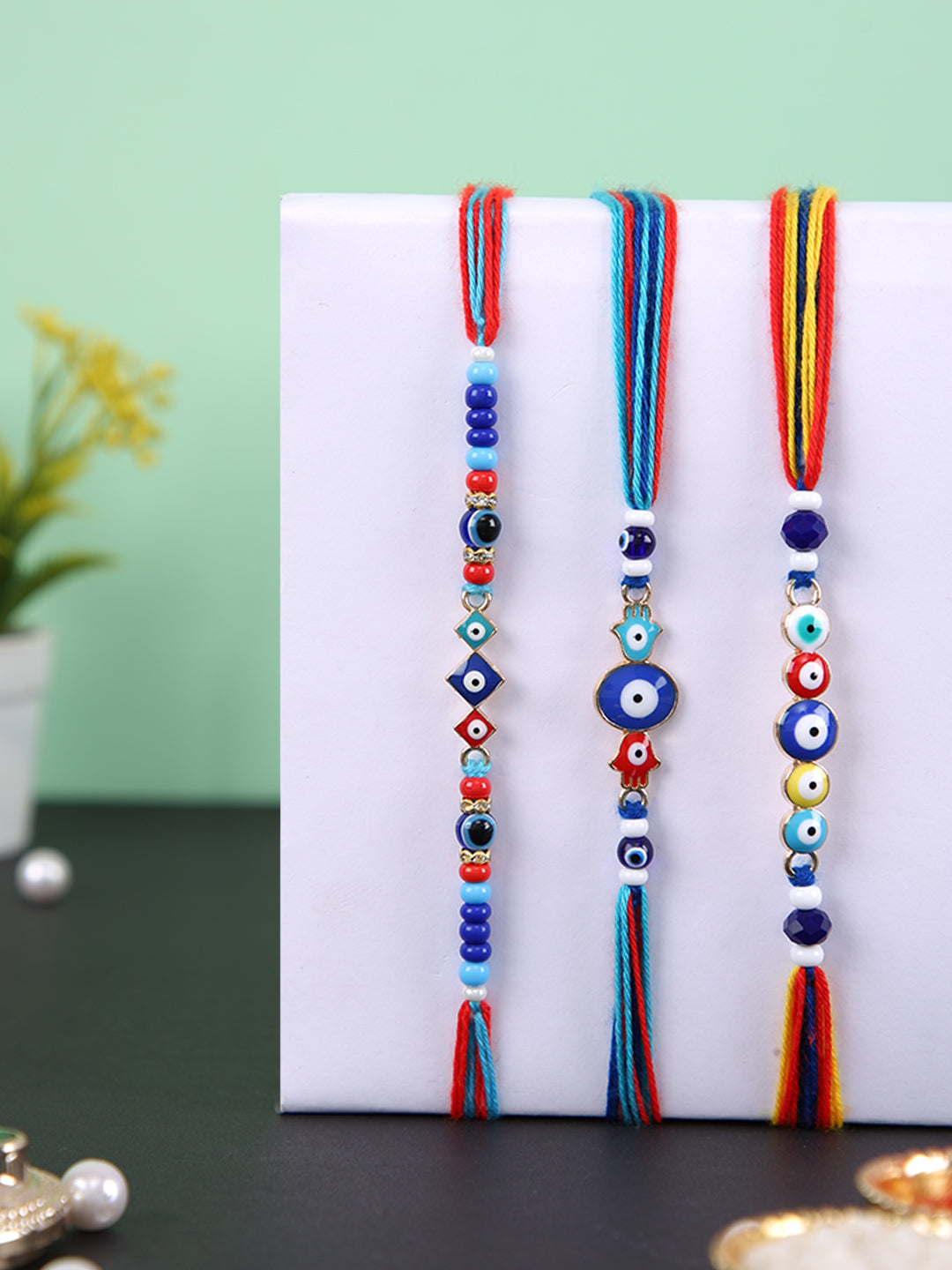 Set of 3 Blue Eyed Evil Rakhi
