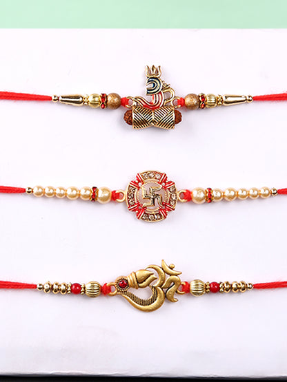 Set of 3 Divine Swastik & Om Rakhi