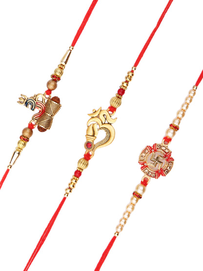 Set of 3 Divine Swastik & Om Rakhi