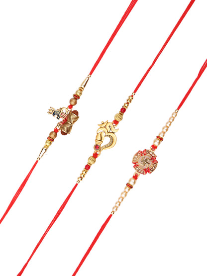 Set of 3 Divine Swastik & Om Rakhi