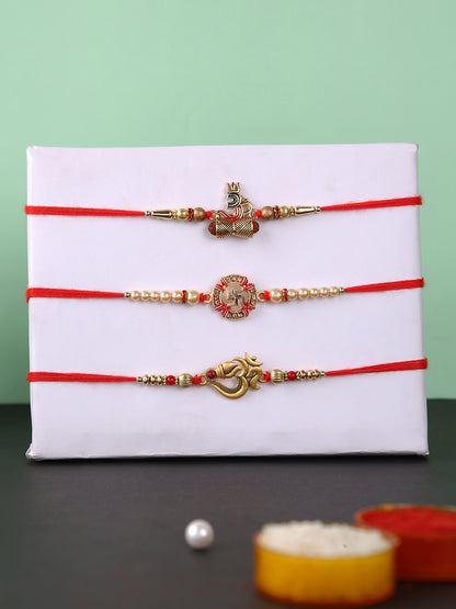 Set of 3 Divine Swastik & Om Rakhi