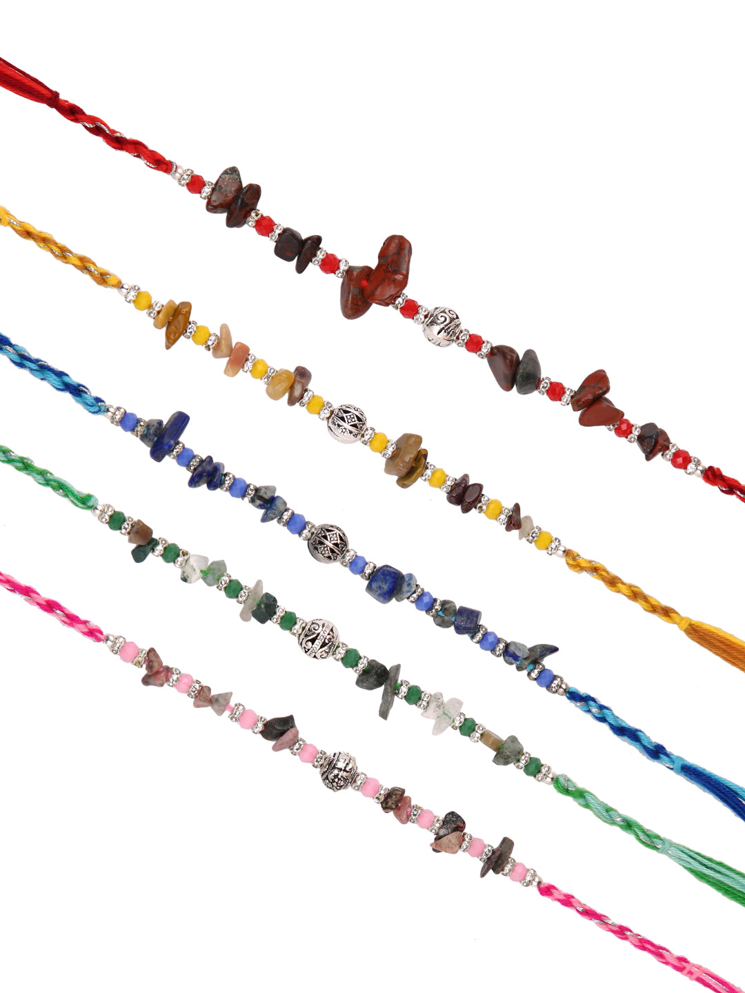 Multicolored Stone & Bead Work Rakhi