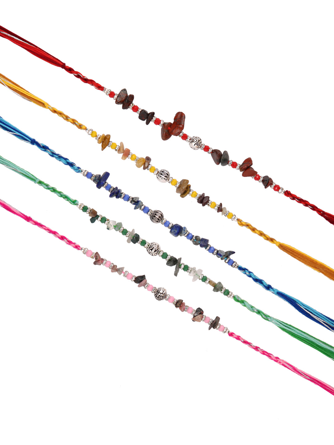 Multicolored Stone & Bead Work Rakhi