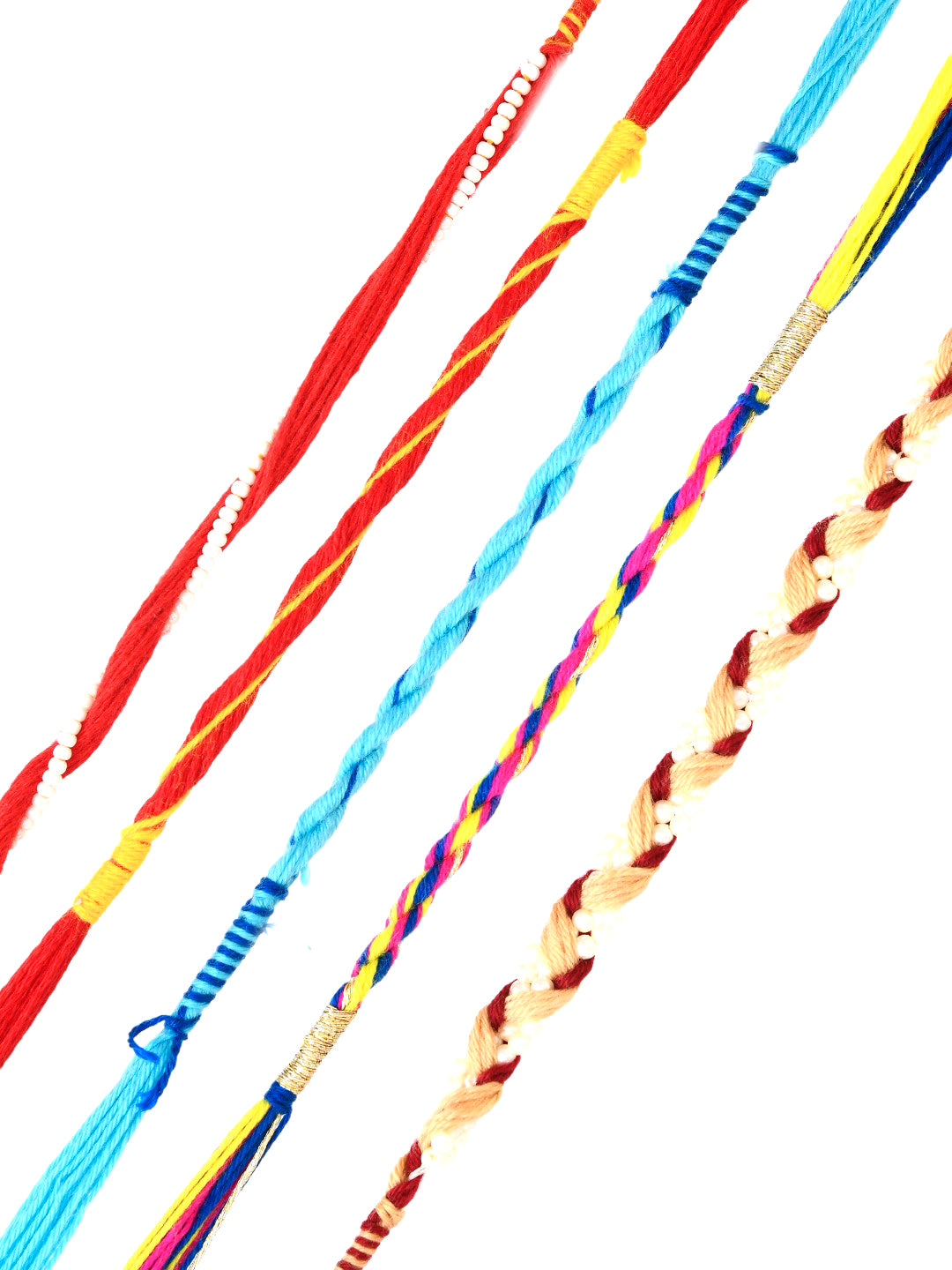 Set of 5 Twisted & Braided Rakhi