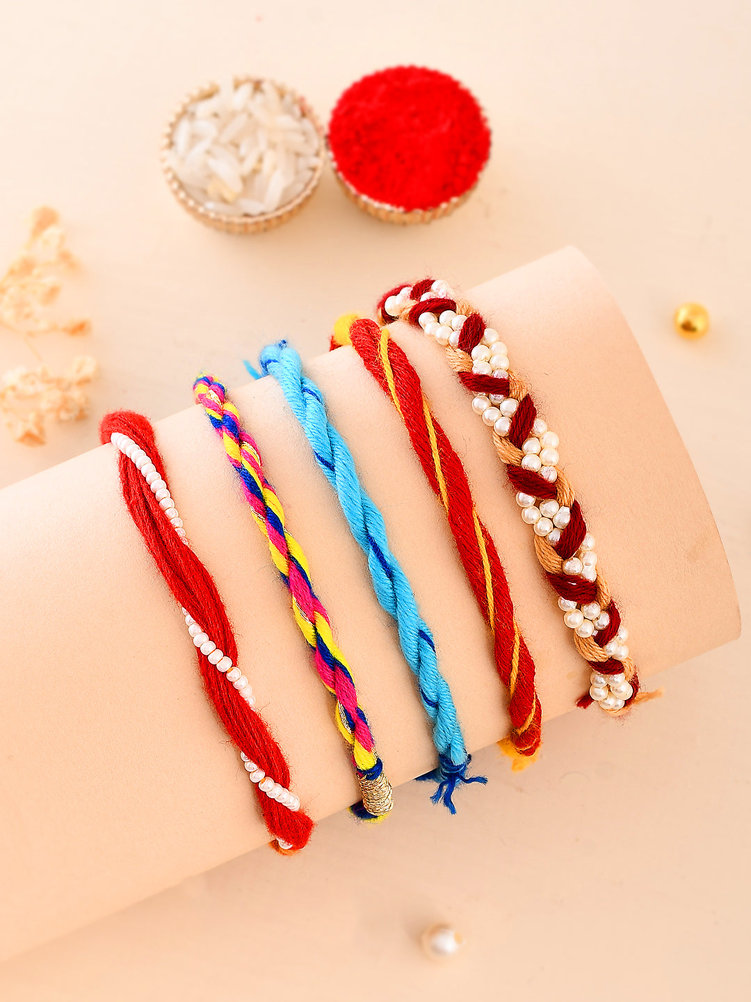 Set of 5 Twisted & Braided Rakhi
