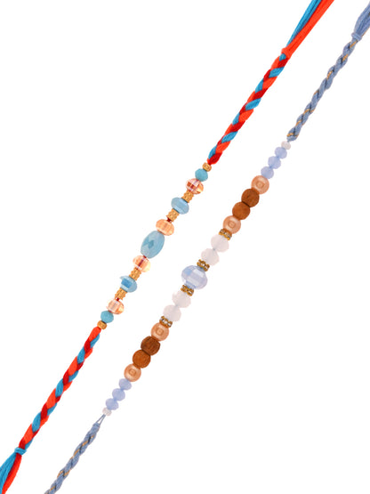 Handcrafted Rakhi Set with Natural Stones and Earthy Colour Scheme