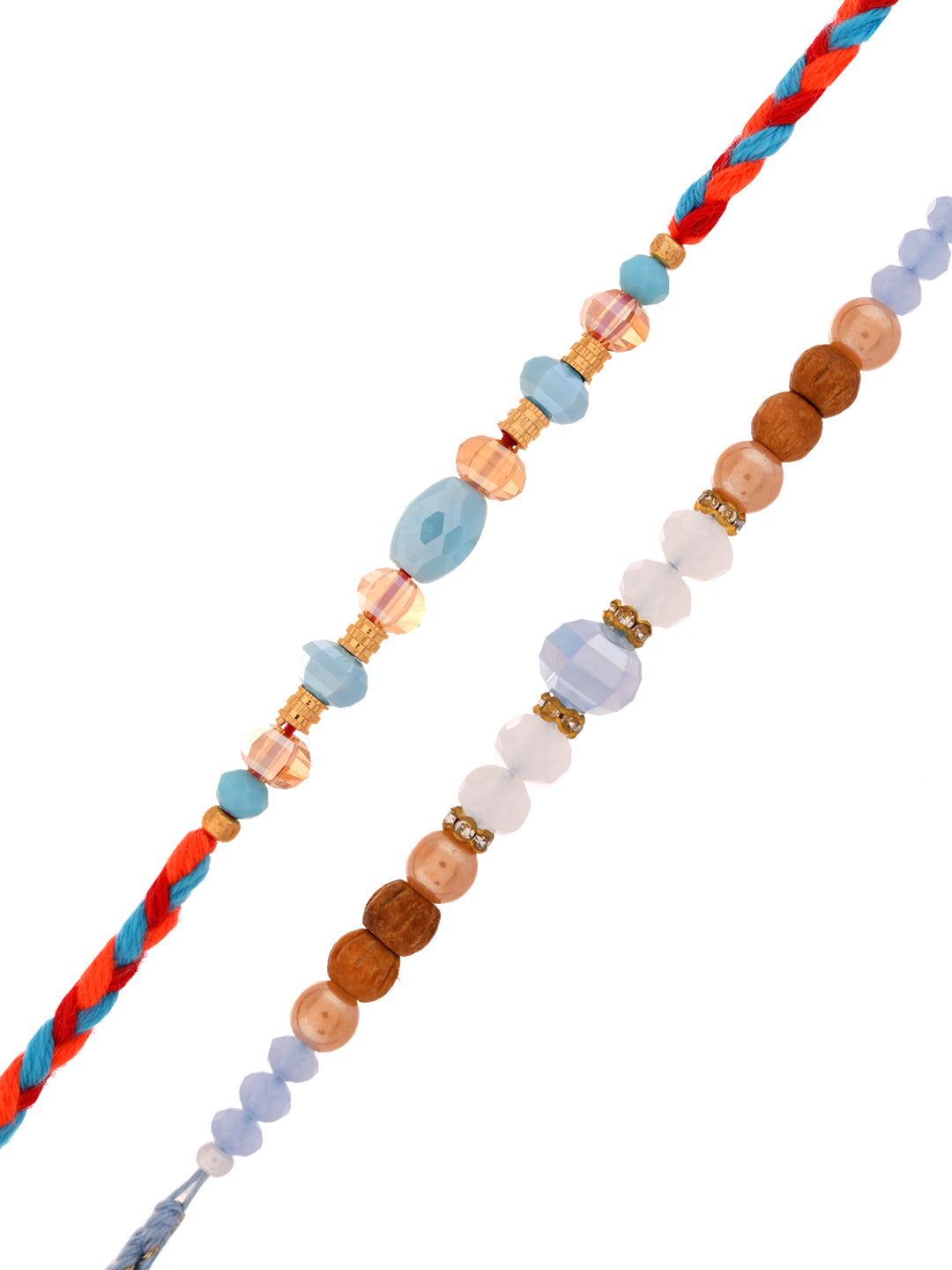 Handcrafted Rakhi Set with Natural Stones and Earthy Colour Scheme