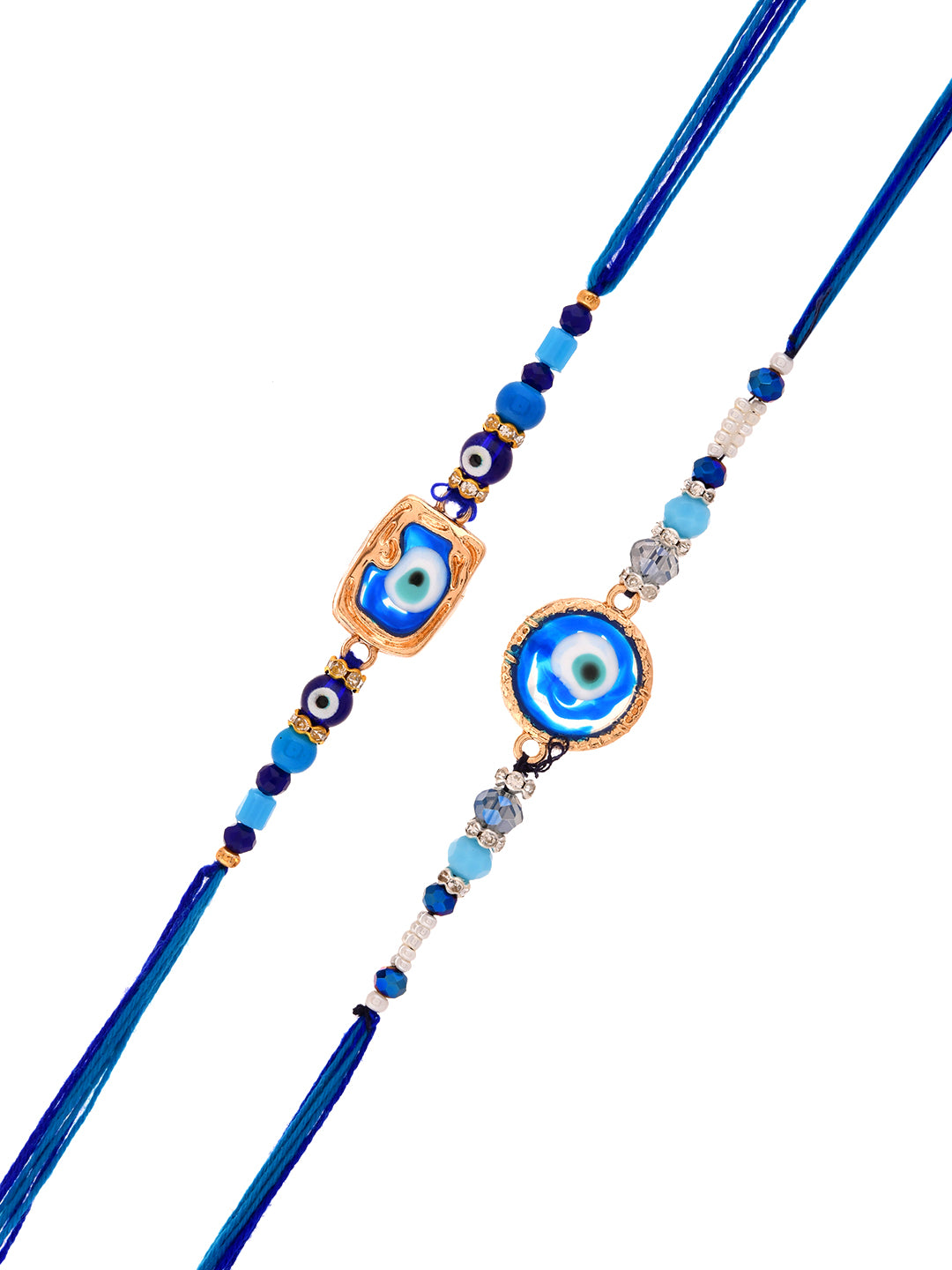 Set of 2 Evil Eye Beaded Rakhi Combo
