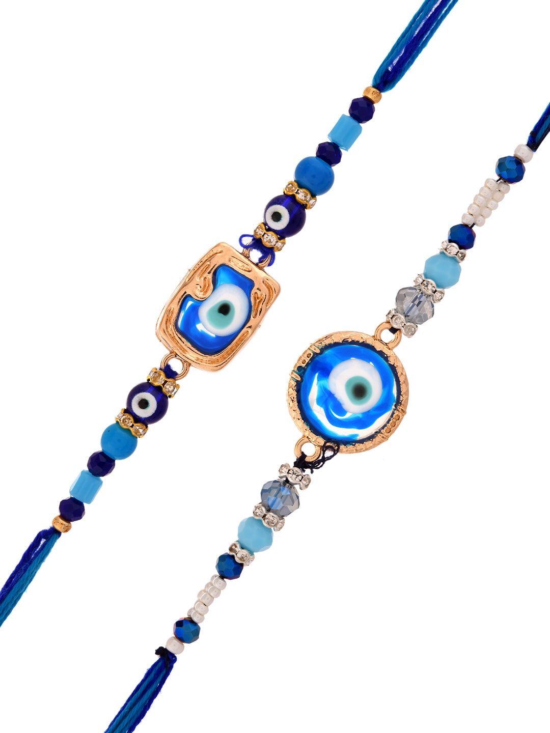 Set of 2 Evil Eye Beaded Rakhi Combo