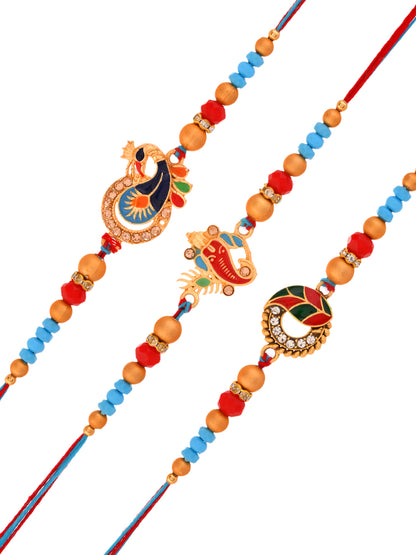 Ethnic Beaded Rakhis with Enamel Charms