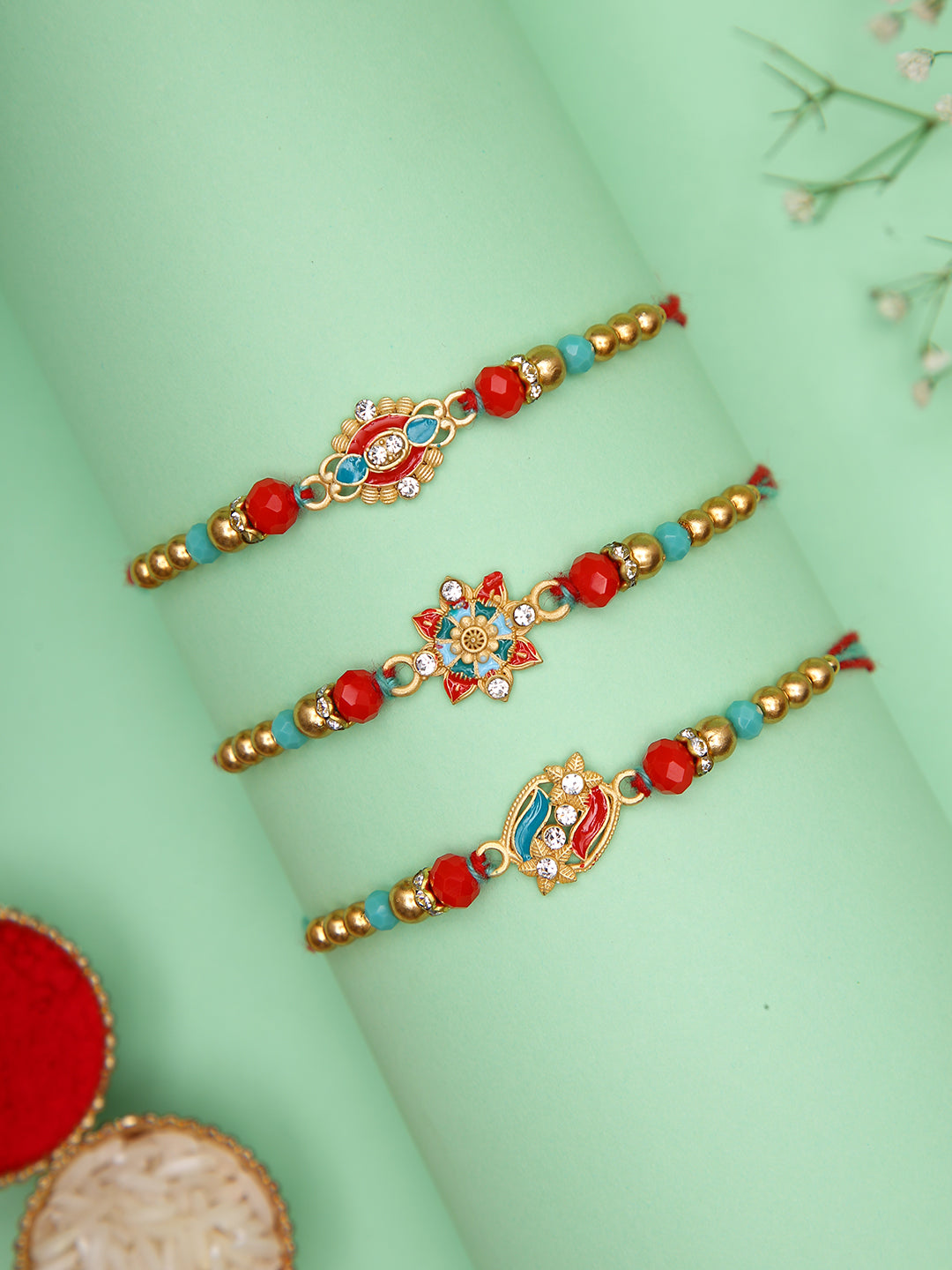 Set of 3 Beautifully Handcrafted Rakhis