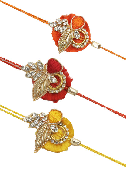 Set of 3 Colourful Bead Work Rakhi