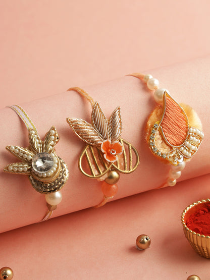 Thread & Bead Work Blissful Set of 3 Rakhi