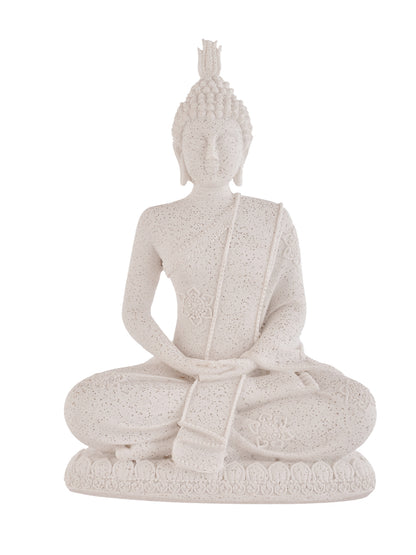 Sacred Serenity Buddha Statue in White