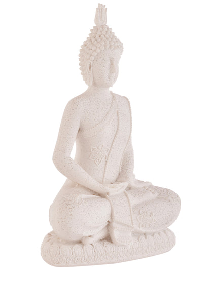 Sacred Serenity Buddha Statue in White